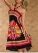 Multicolor Halter Style Mini Dress 